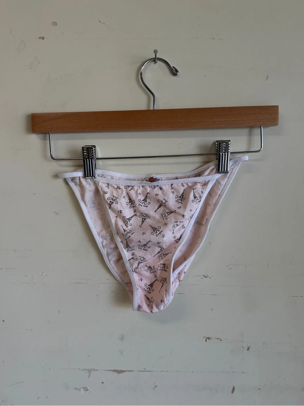 Vintage 90s y2k pink printed matching cami and panties set
